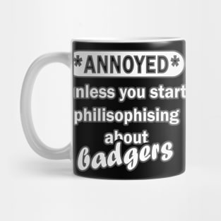 badger love awesome design care saying Mug